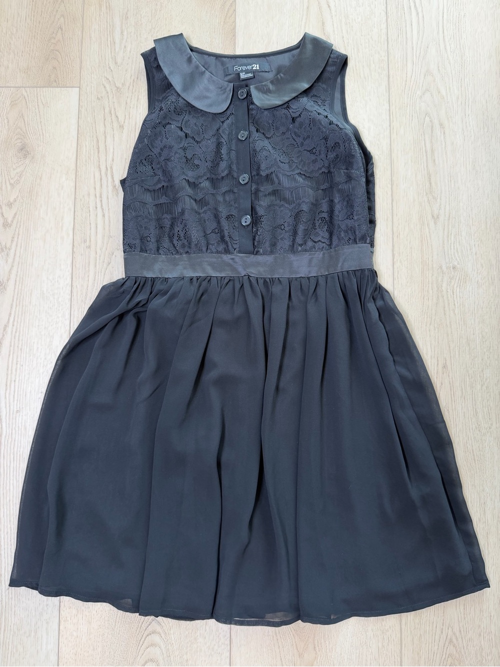 Forever 21 Black Lace Bodice Party Dress Size S